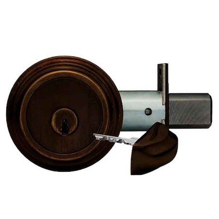 Medeco MEDECO: Residential BiLevel - CAPTIVE Deadbolt  - Backset  2-3/8" - 10 - Satin Brass Blackened 11JR533-10-DLT